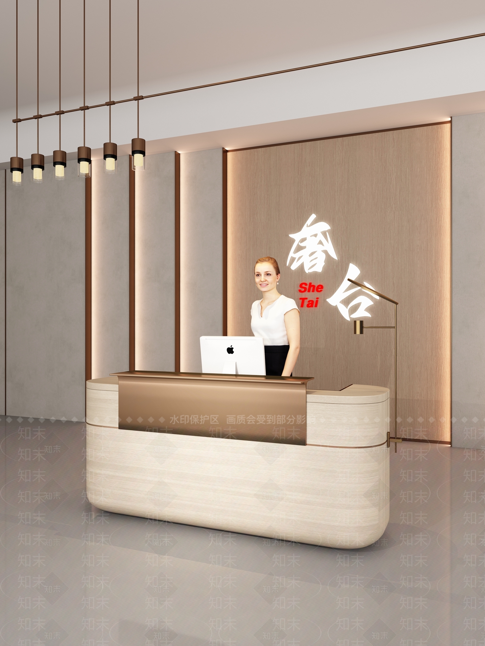 轻奢中古吧台3D模型下载【ID:1203825367】