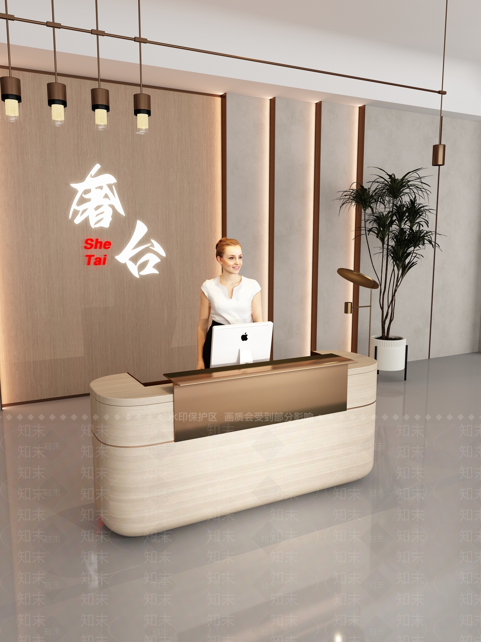 轻奢中古吧台3D模型下载【ID:1203825367】
