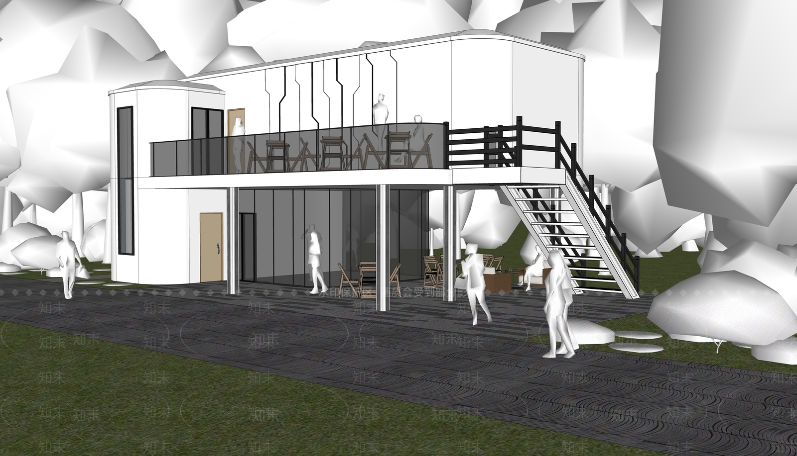 现代小公建SU模型下载【ID:1203825711】
