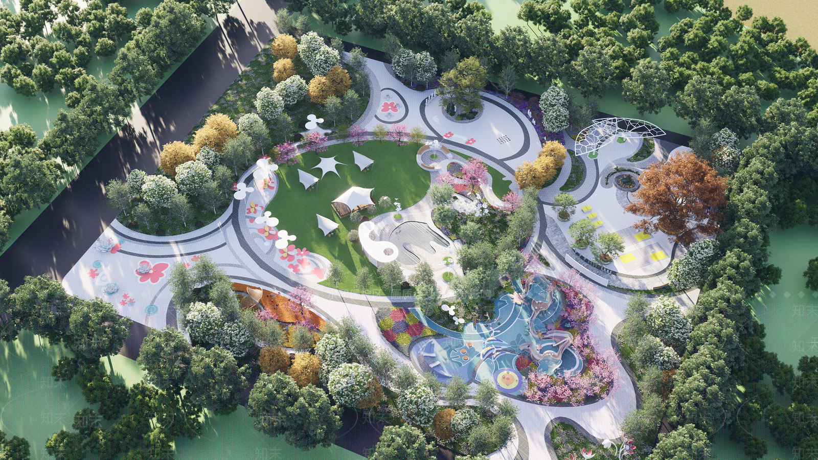 现代口袋公园SU模型下载【ID:1203825804】