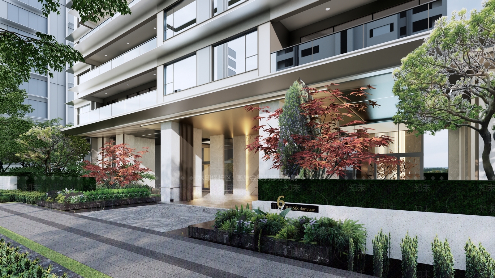 简约现代小区建筑SU模型下载【ID:1203827304】