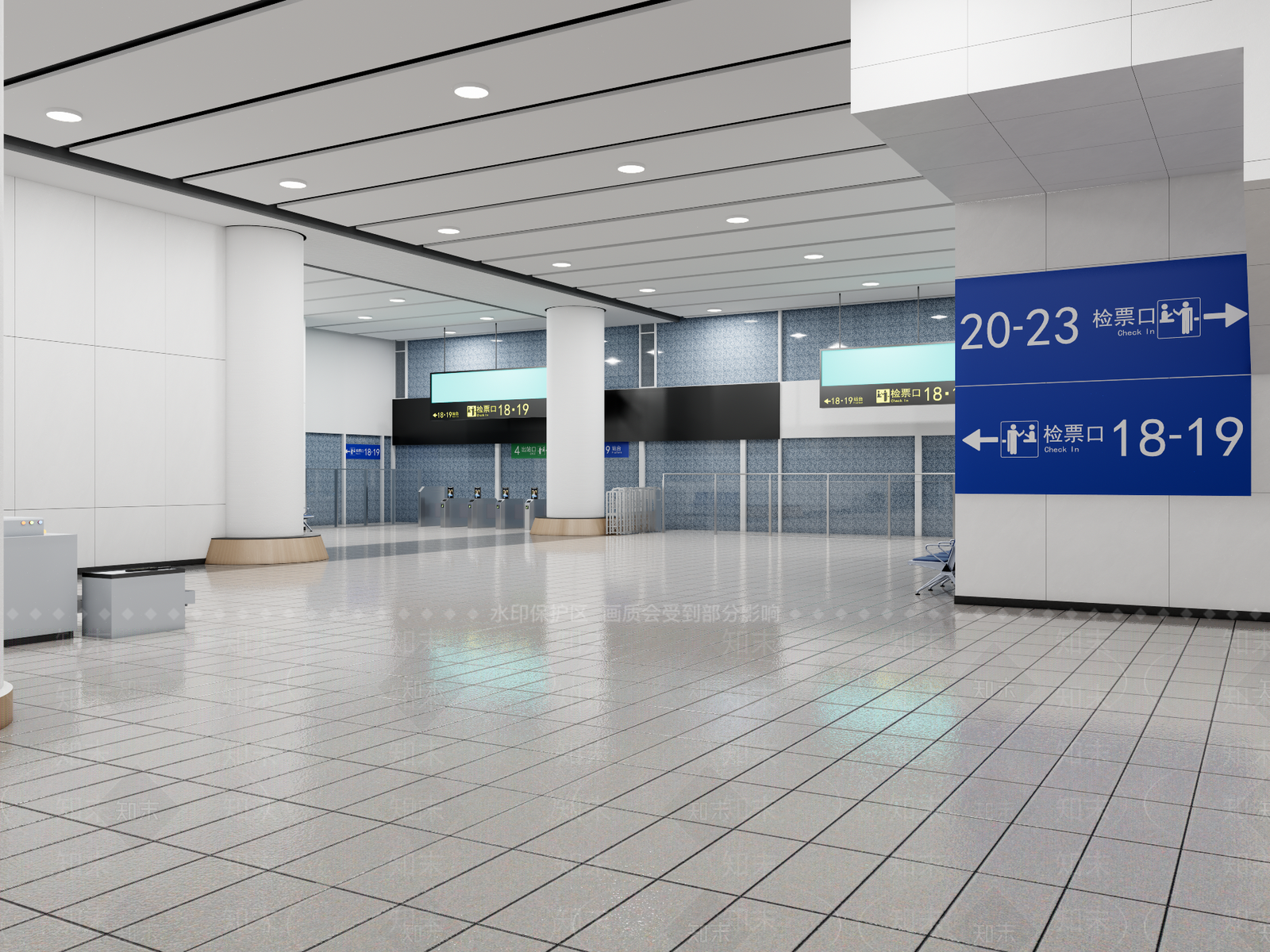 现代火车站SU模型下载【ID:1203827766】