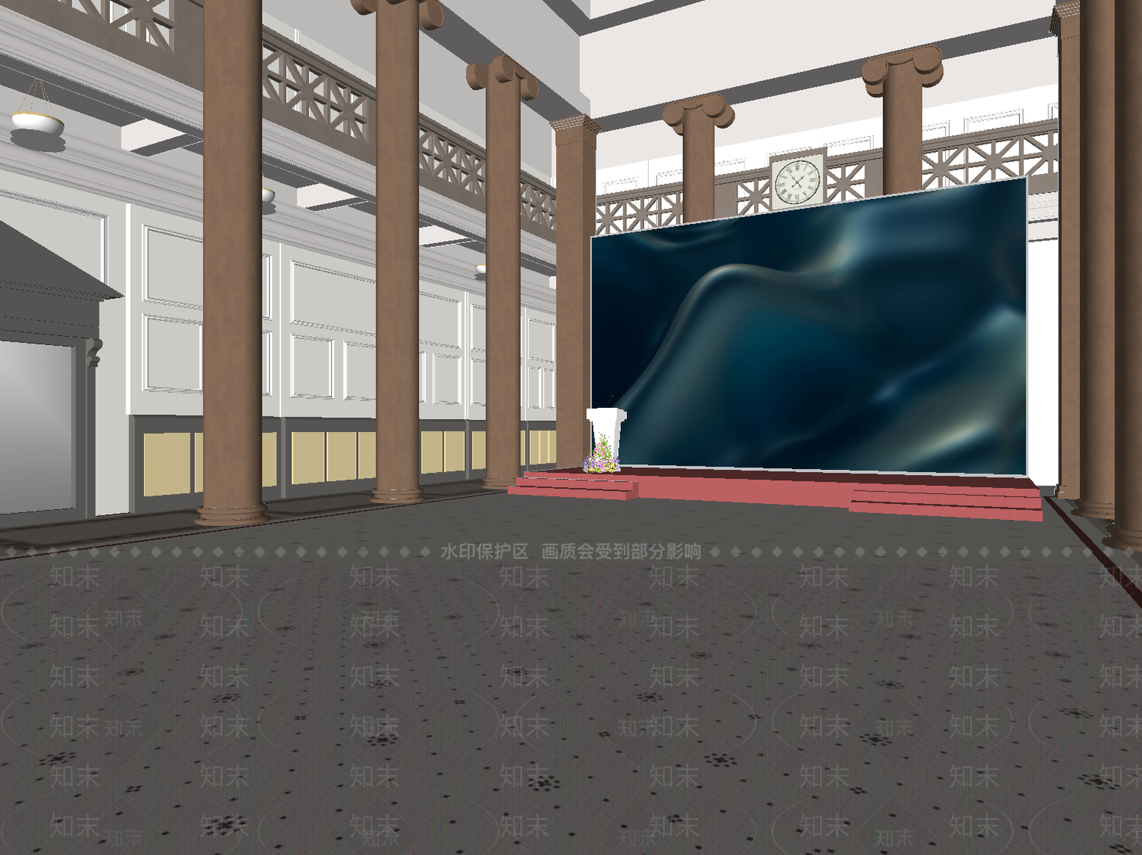 现代欧式火车站SU模型下载【ID:1203828246】