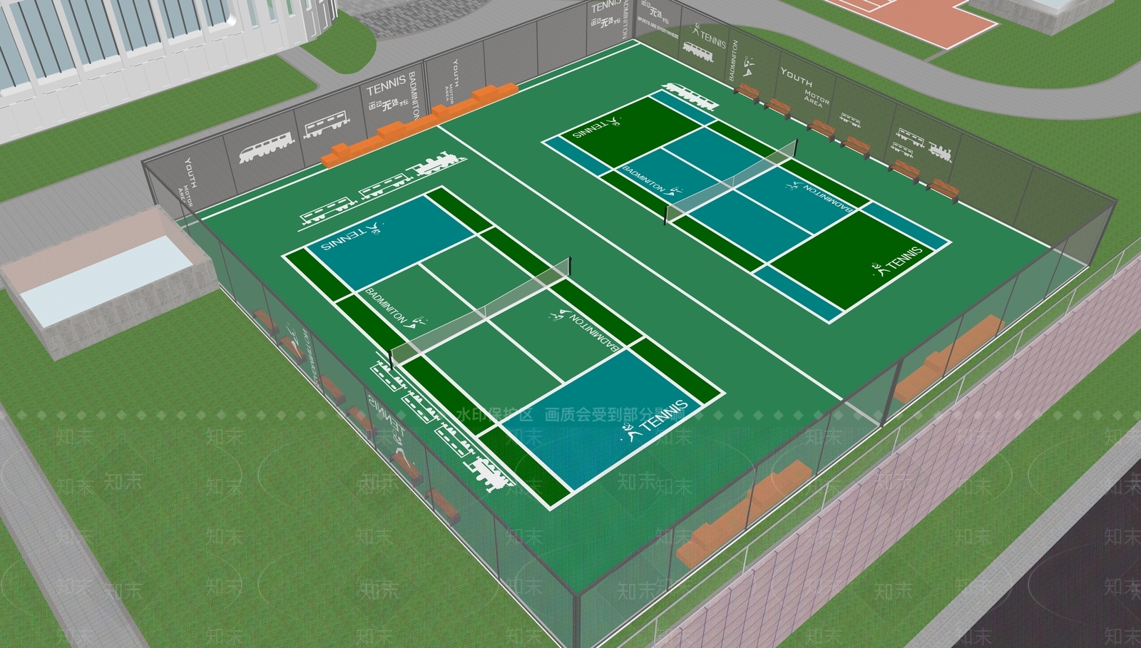现代儿童游乐空间SU模型下载【ID:1203828441】