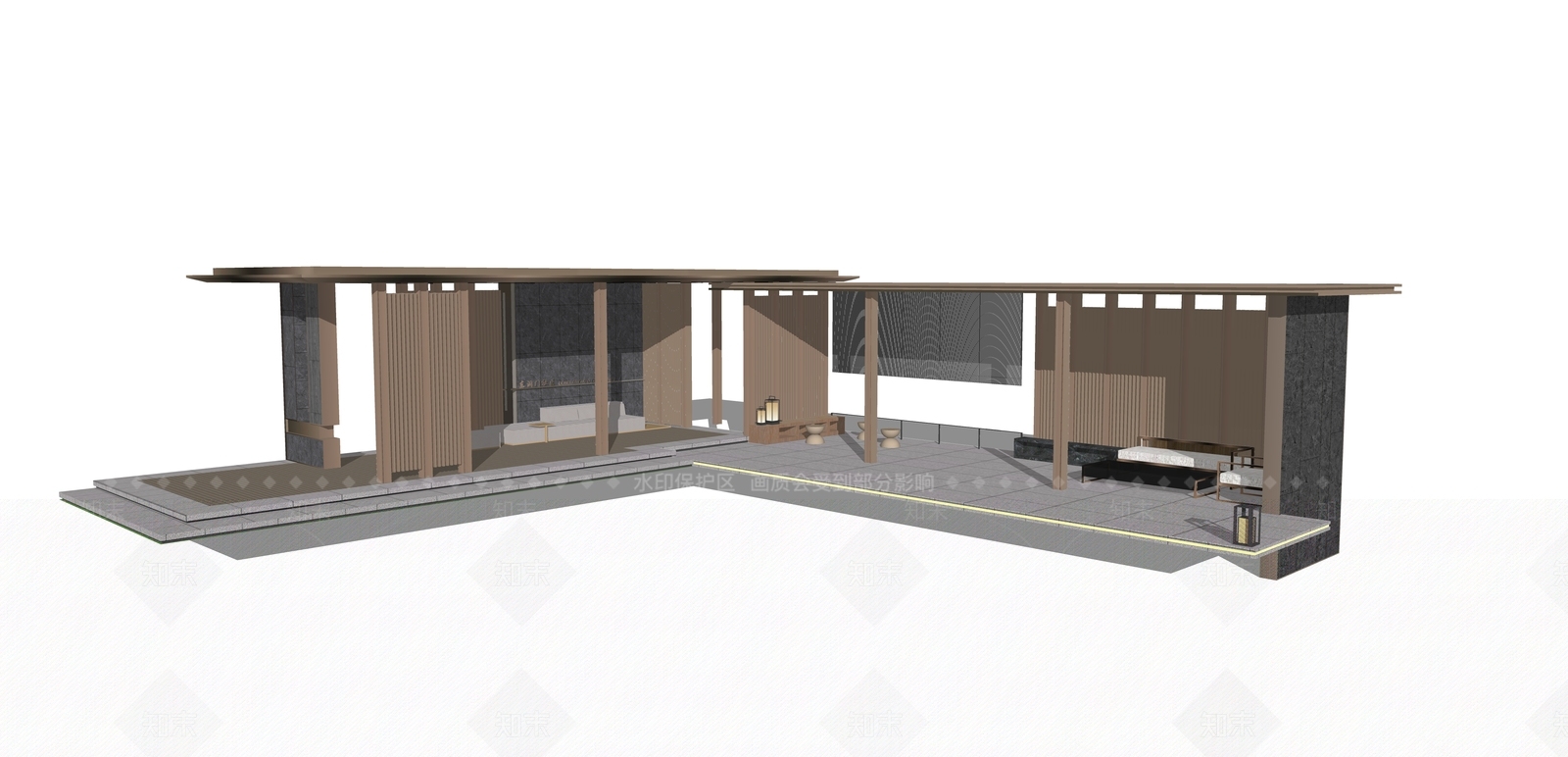 新中式中式其他景观小建筑SU模型下载【ID:1203830029】