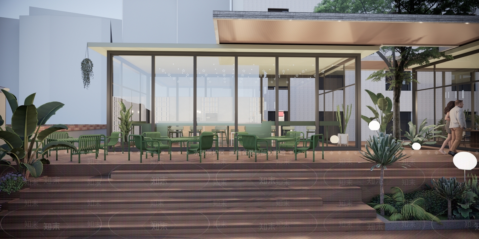 简约现代餐饮建筑SU模型下载【ID:1203830407】