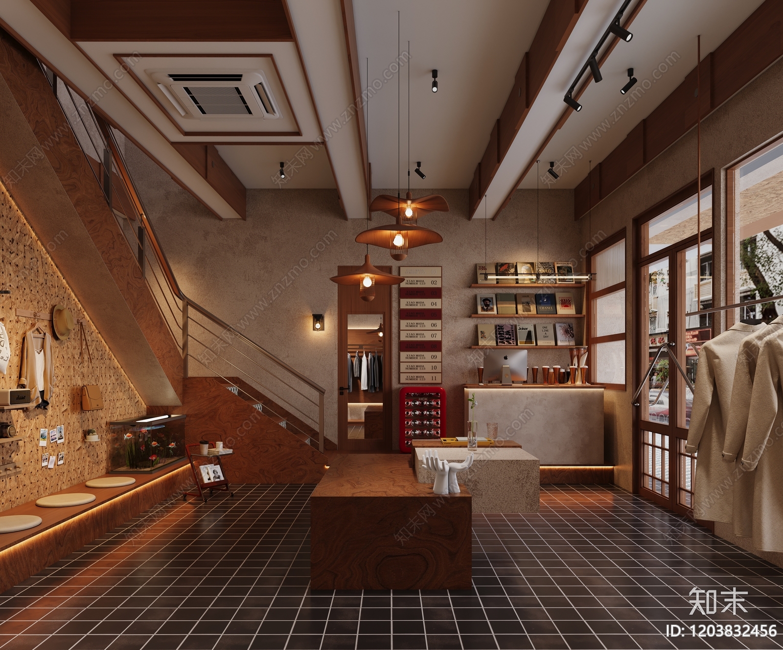 现代复古服装店cad施工图下载【ID:1203832456】