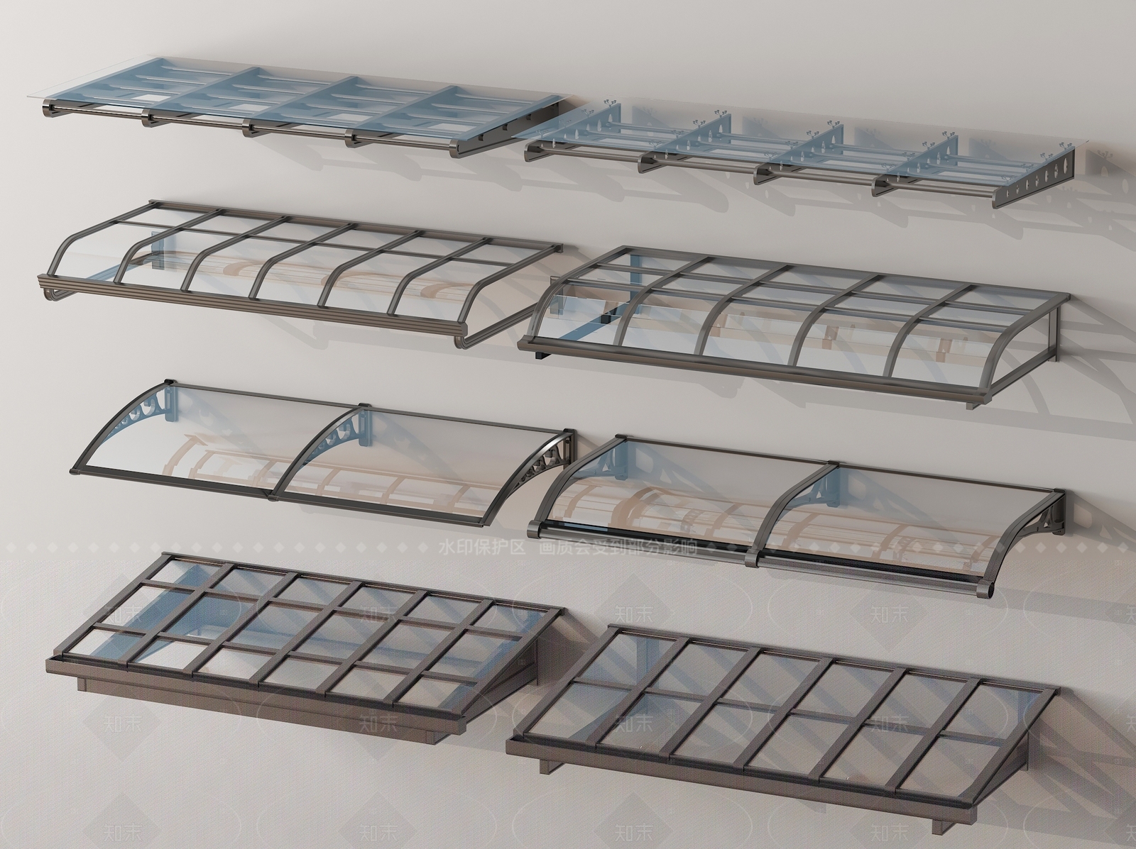 现代雨棚SU模型下载【ID:1205331971】