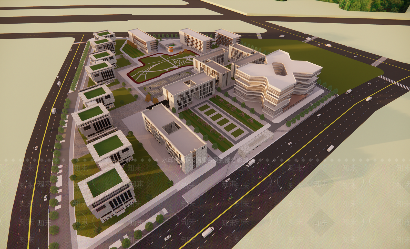 现代大学教学楼SU模型下载【ID:1203840912】