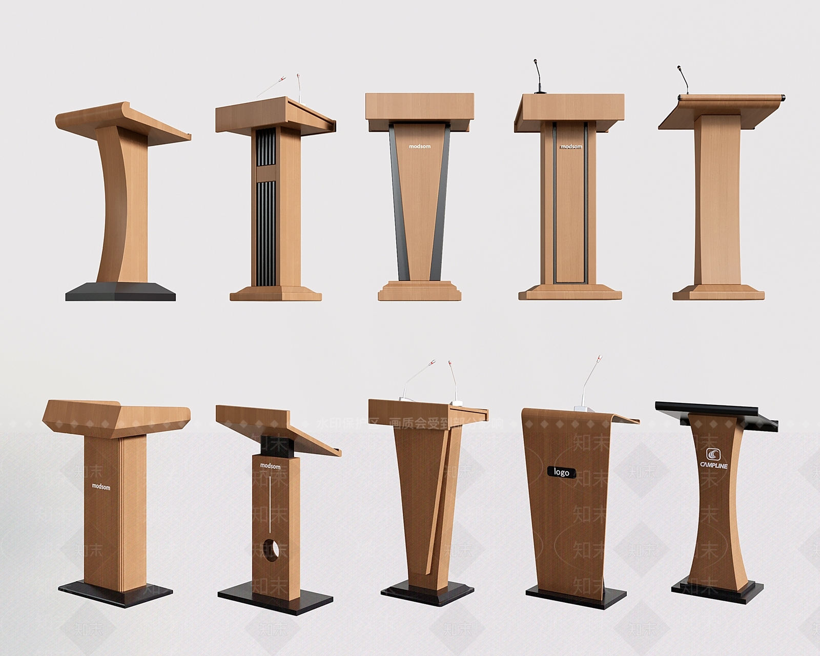 现代讲台3D模型下载【ID:1203843298】