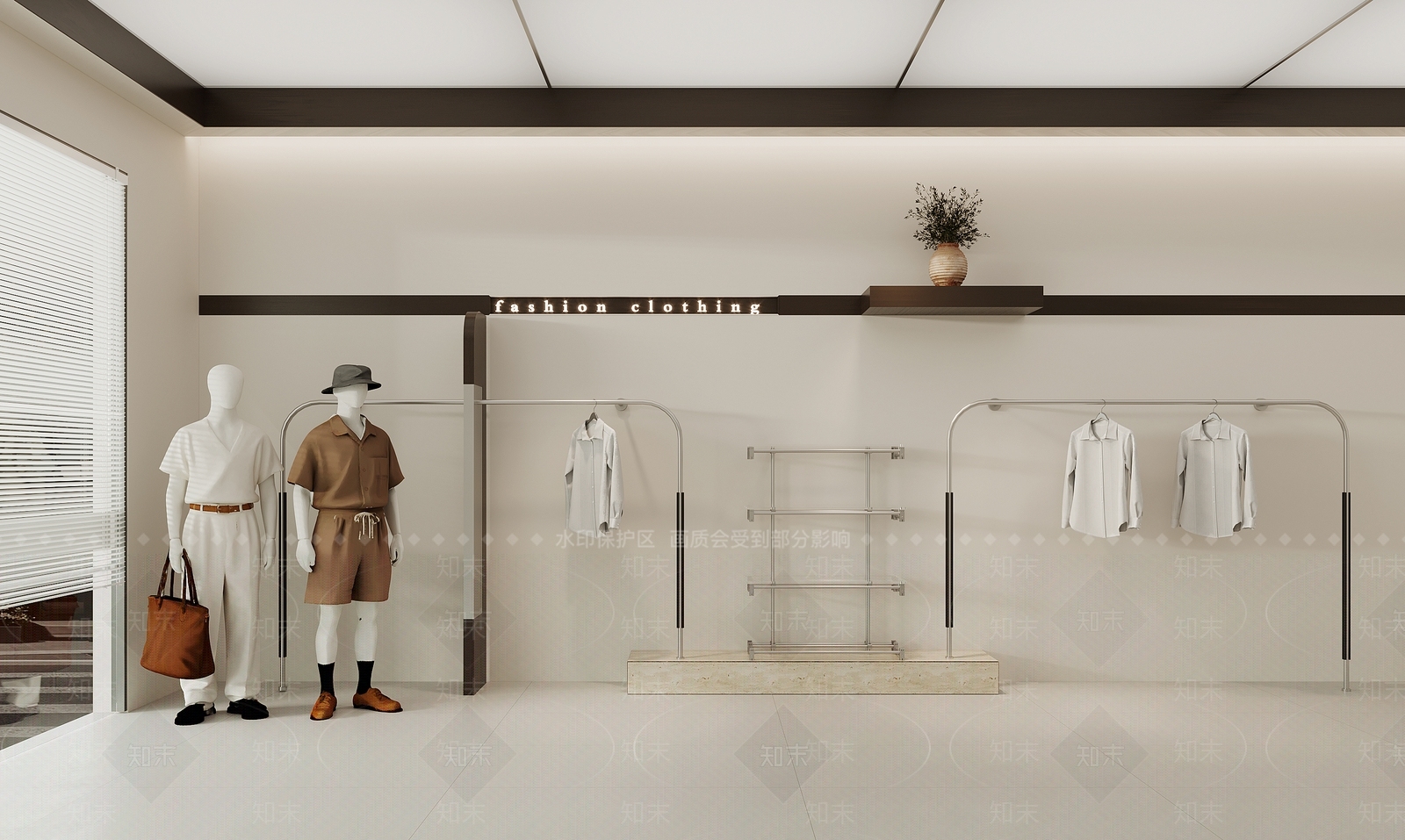 极简中古服装店3D模型下载【ID:1203844950】