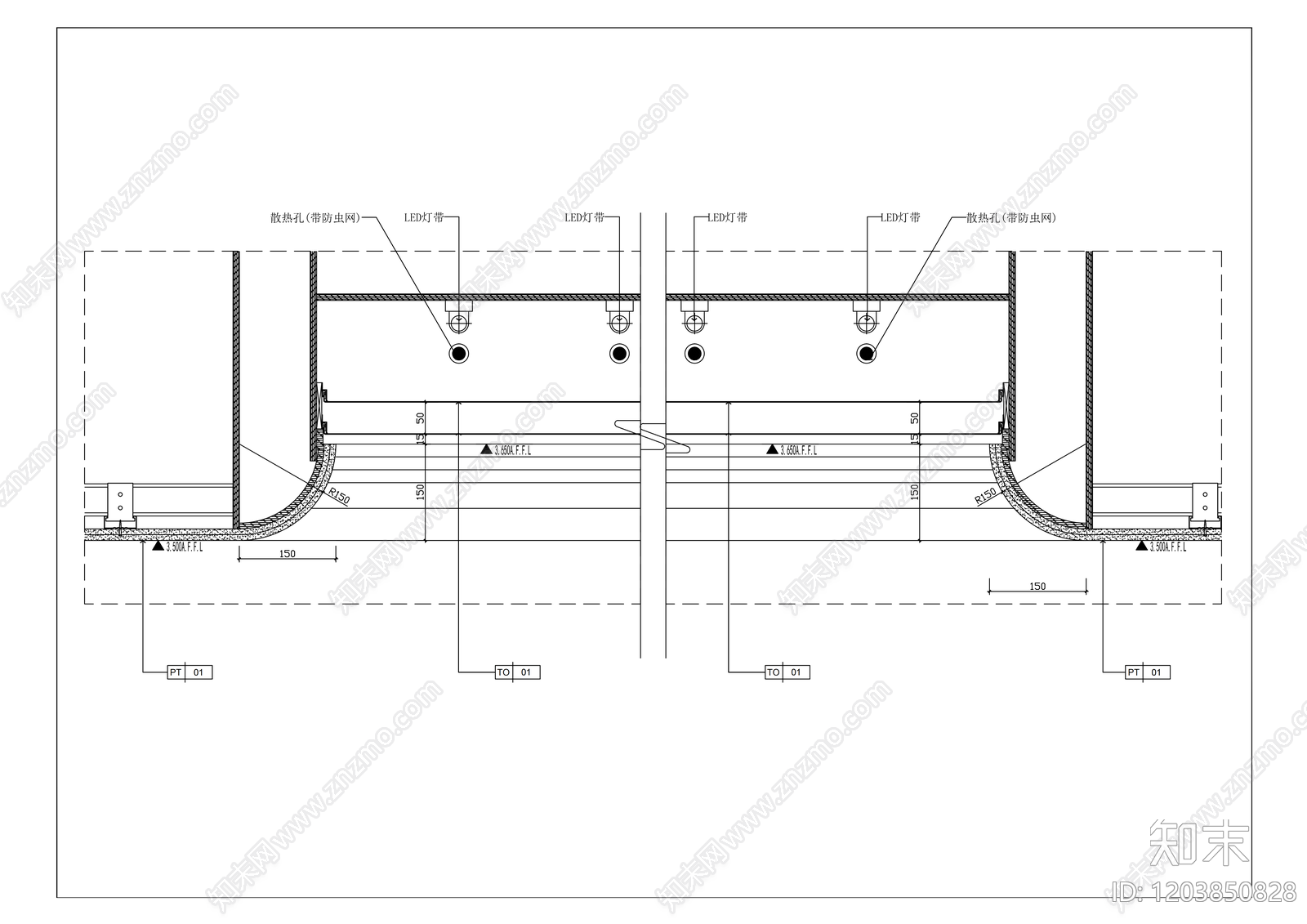 软膜天花施工图下载【ID:1203850828】