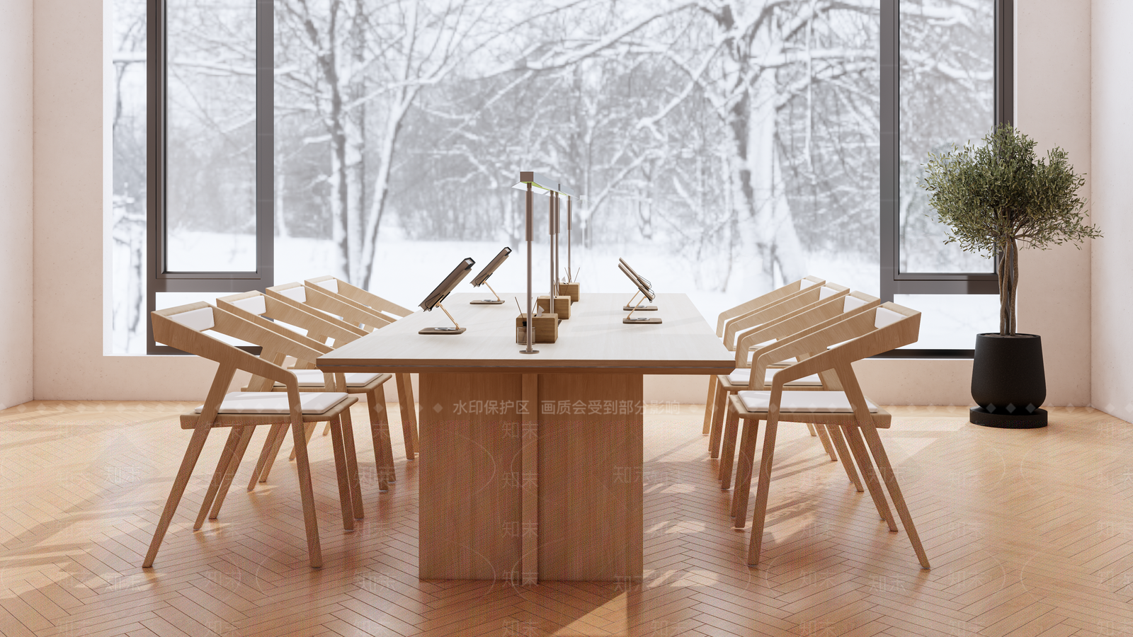 现代新中式图书馆SU模型下载【ID:1203852284】