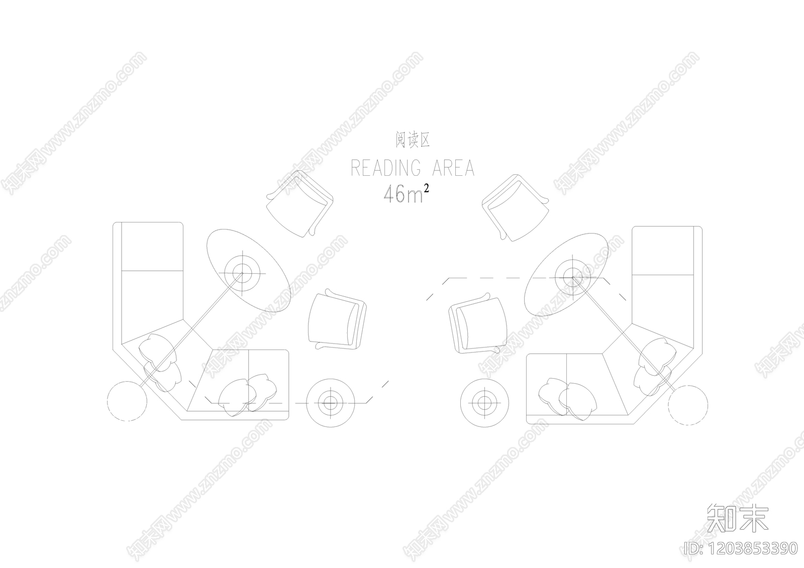 现代图书馆cad施工图下载【ID:1203853390】