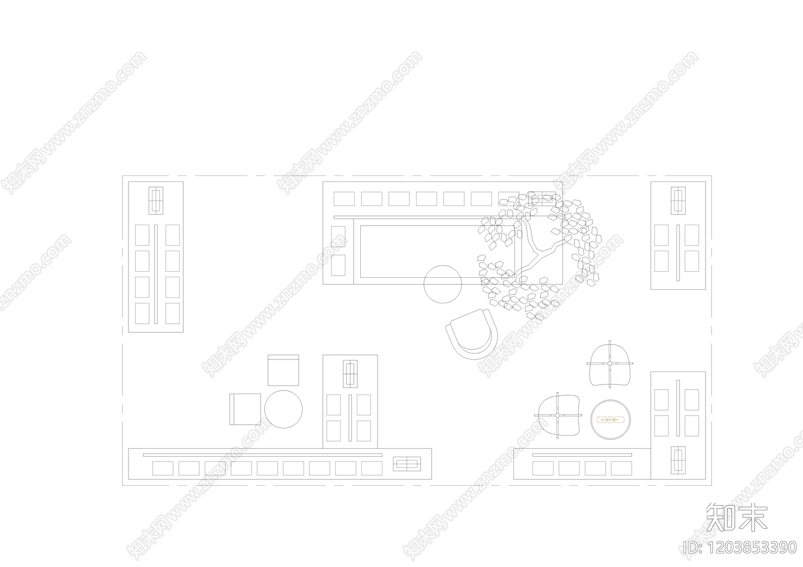 现代图书馆cad施工图下载【ID:1203853390】