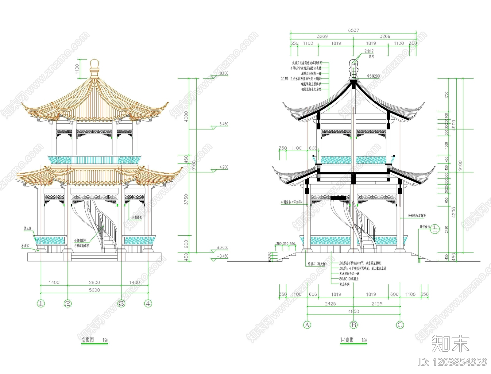 其他古建筑cad施工图下载【ID:1203854959】