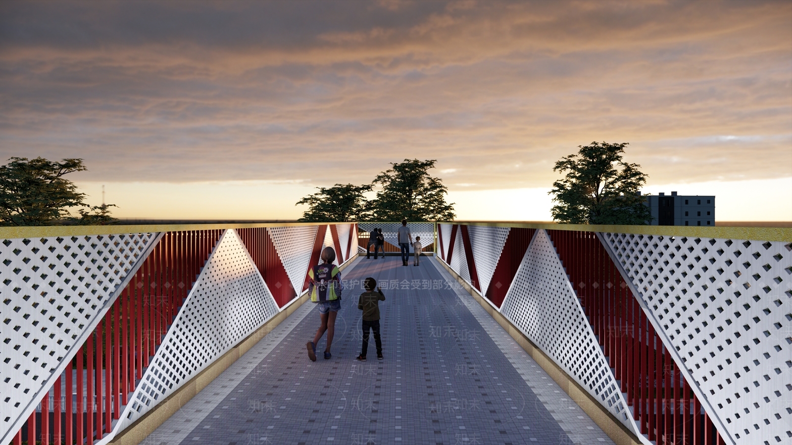 现代简约天桥SU模型下载【ID:1203855784】