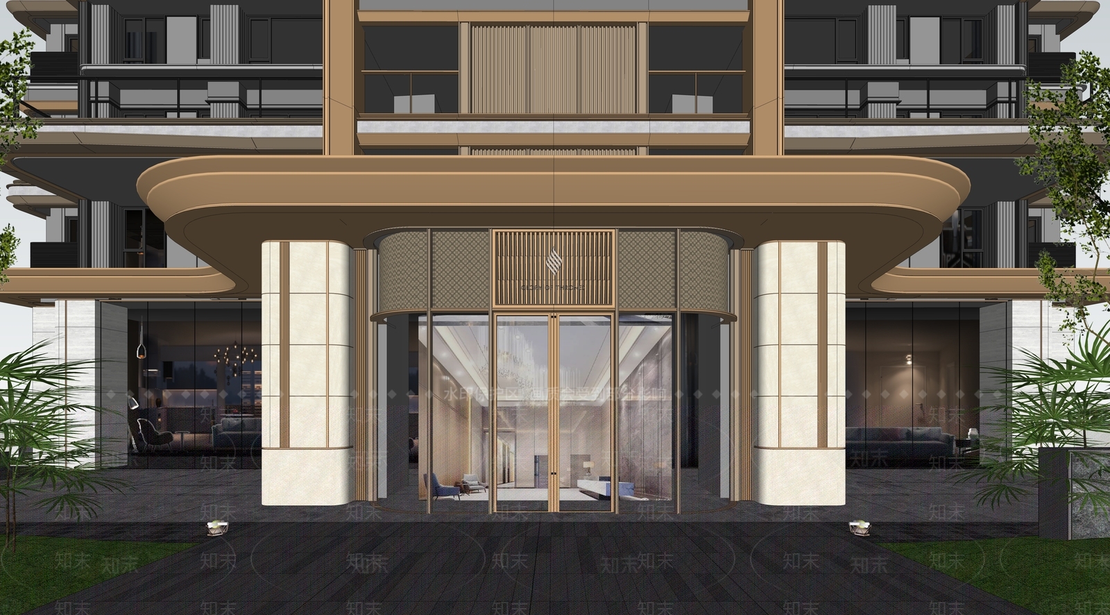 现代小区建筑SU模型下载【ID:1203857965】