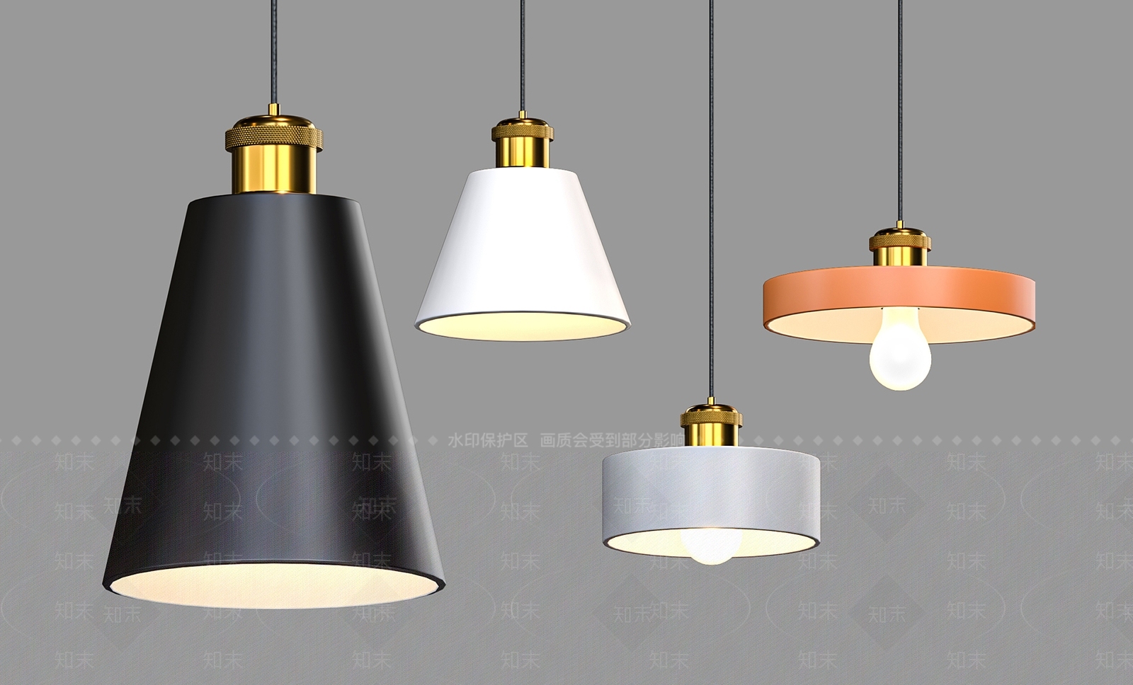 现代吊灯3D模型下载【ID:1203859960】