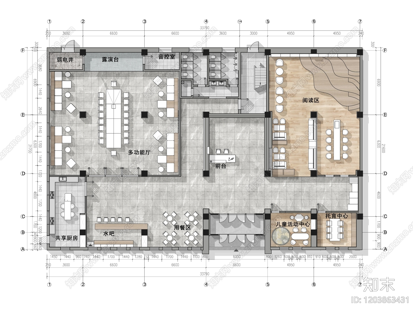 现代极简活动中心施工图下载【ID:1203863431】