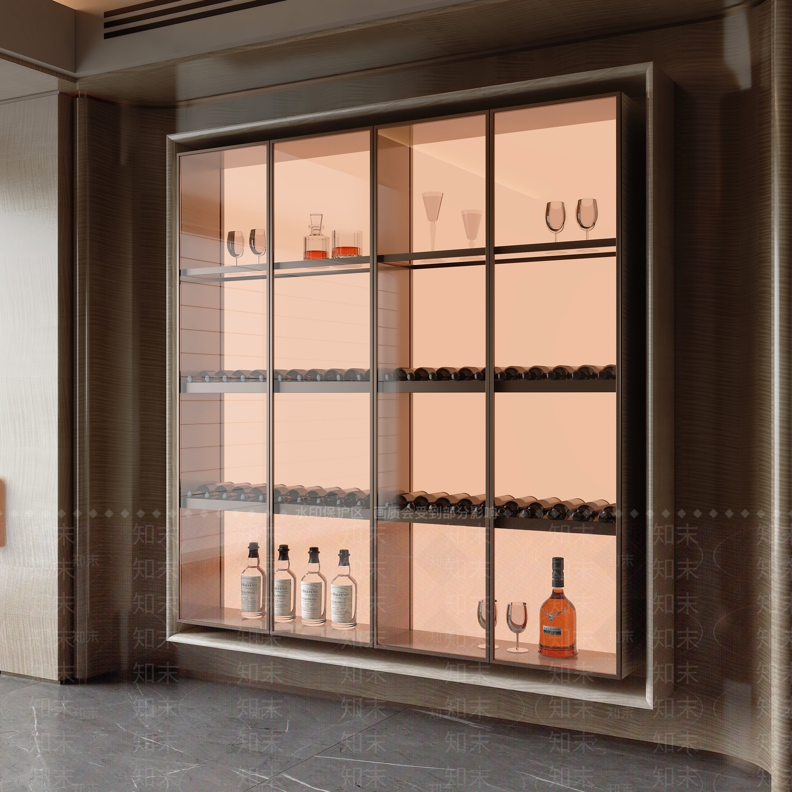 轻奢酒柜3D模型下载【ID:1203864533】