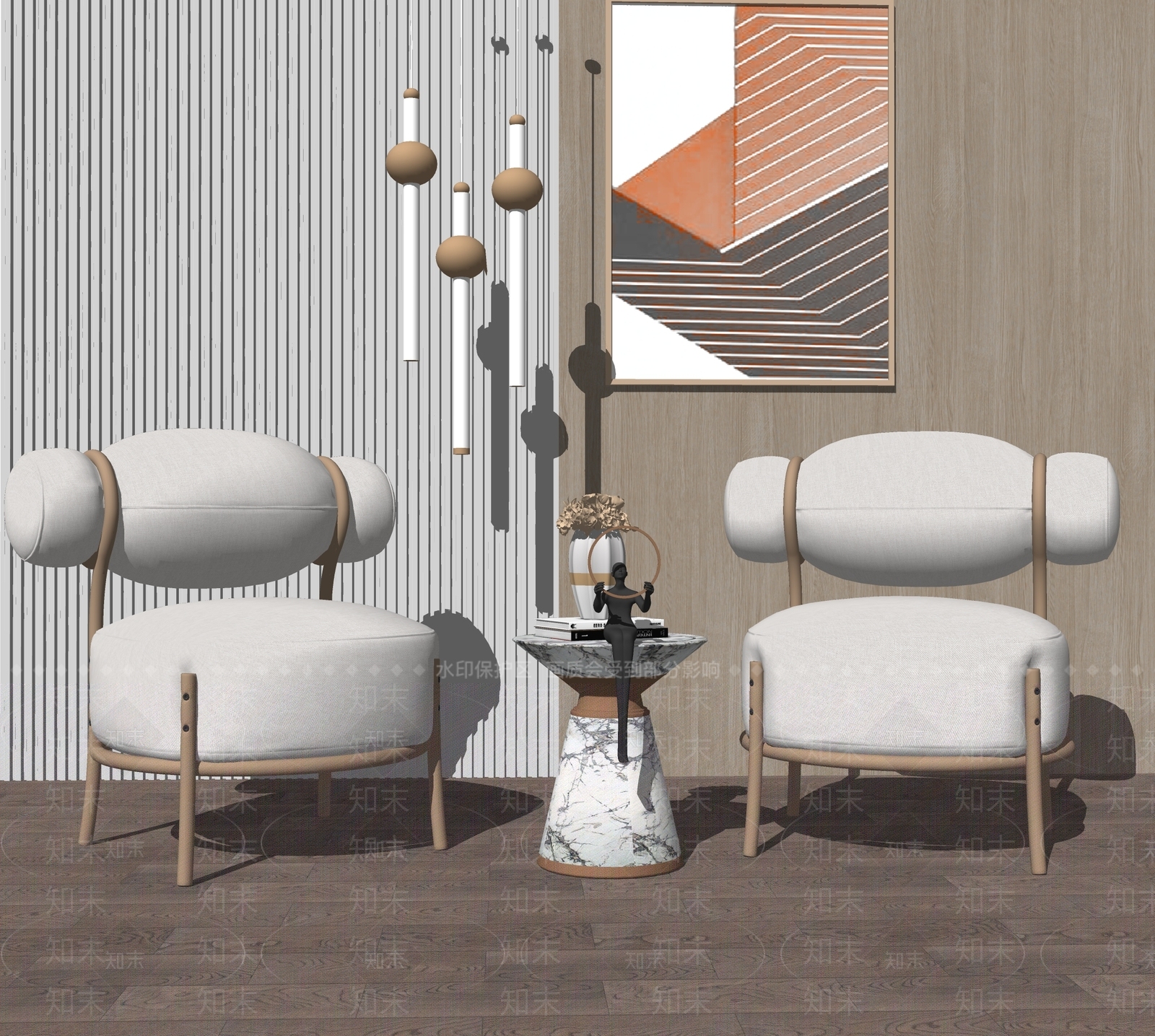 现代欧式单人沙发SU模型下载【ID:1203865279】