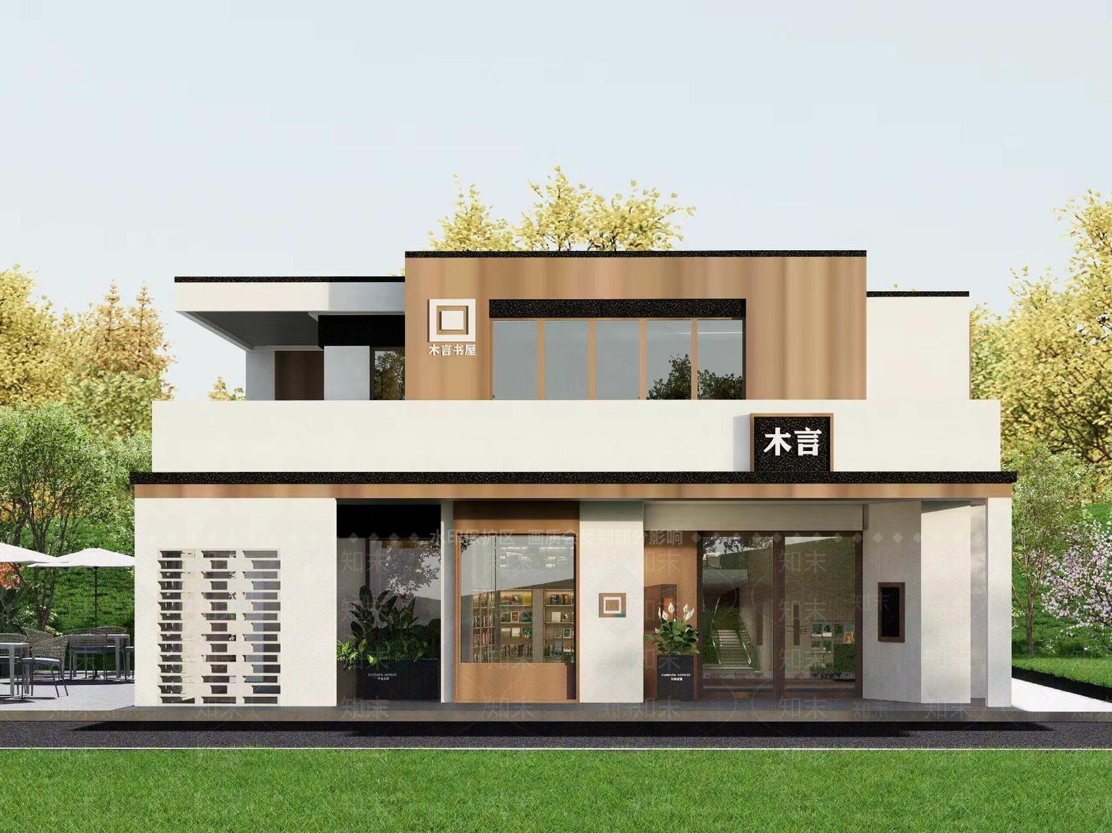 现代简约民宿建筑SU模型下载【ID:1203867853】