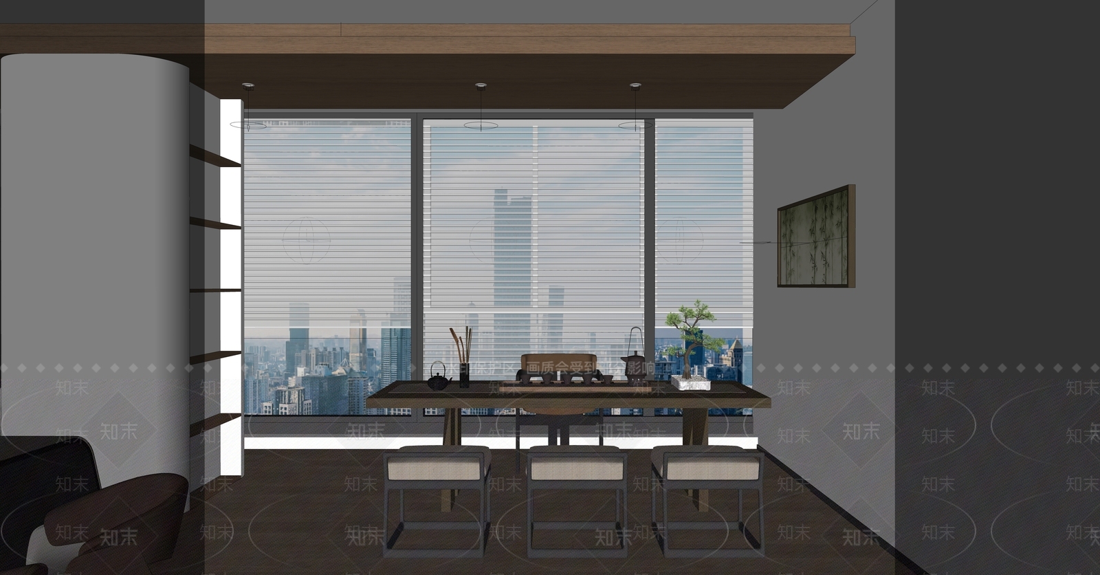 现代轻奢办公室SU模型下载【ID:1203868605】