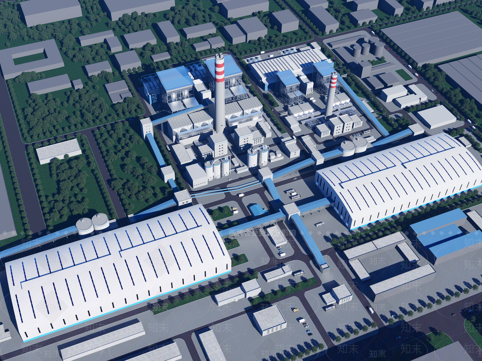 现代发电厂SU模型下载【ID:1203871047】