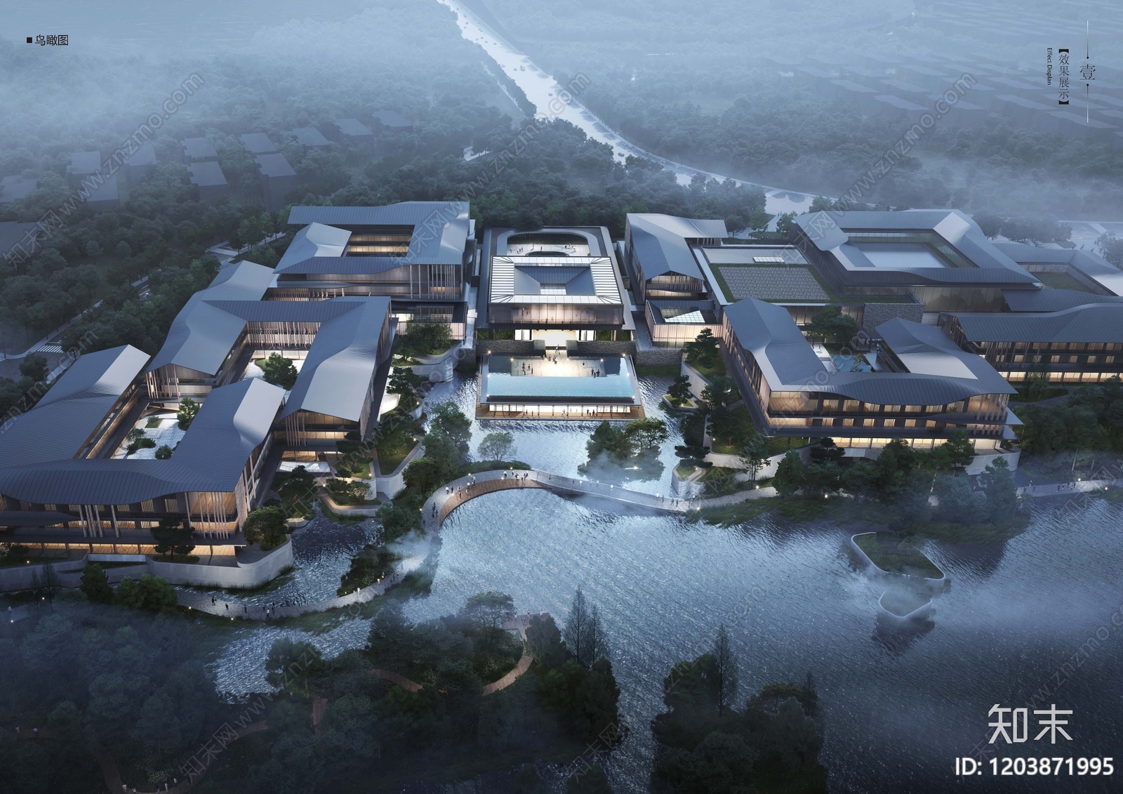 中式新中式民宿建筑下载【ID:1203871995】
