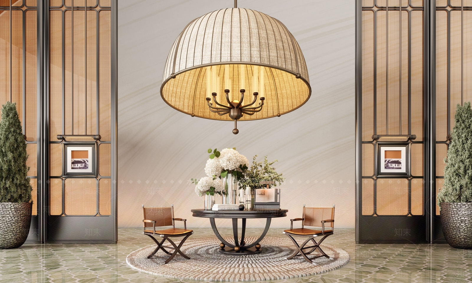 现代轻奢酒店大堂3D模型下载【ID:1203871528】