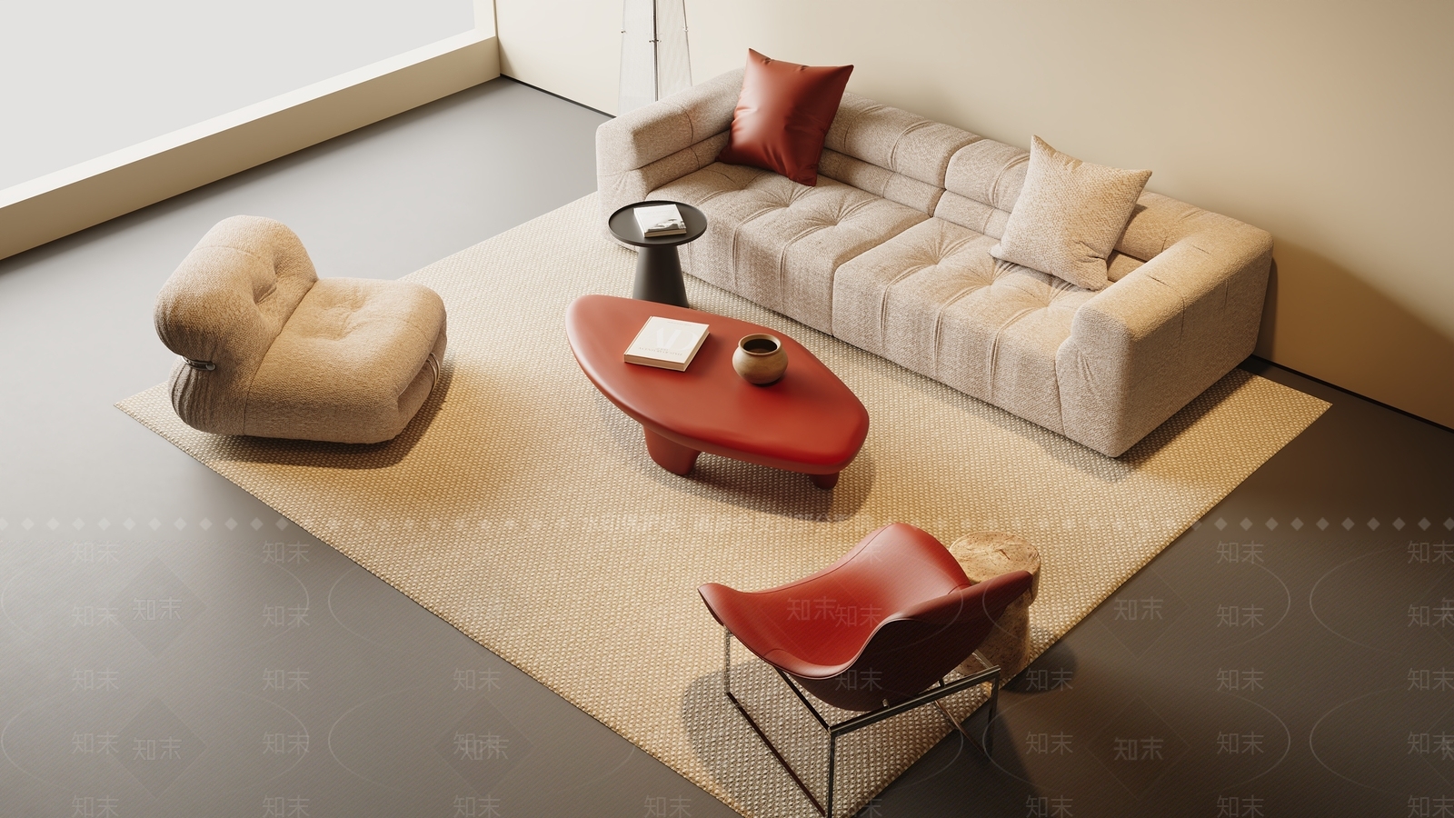 现代意式沙发组合3D模型下载【ID:1203876449】