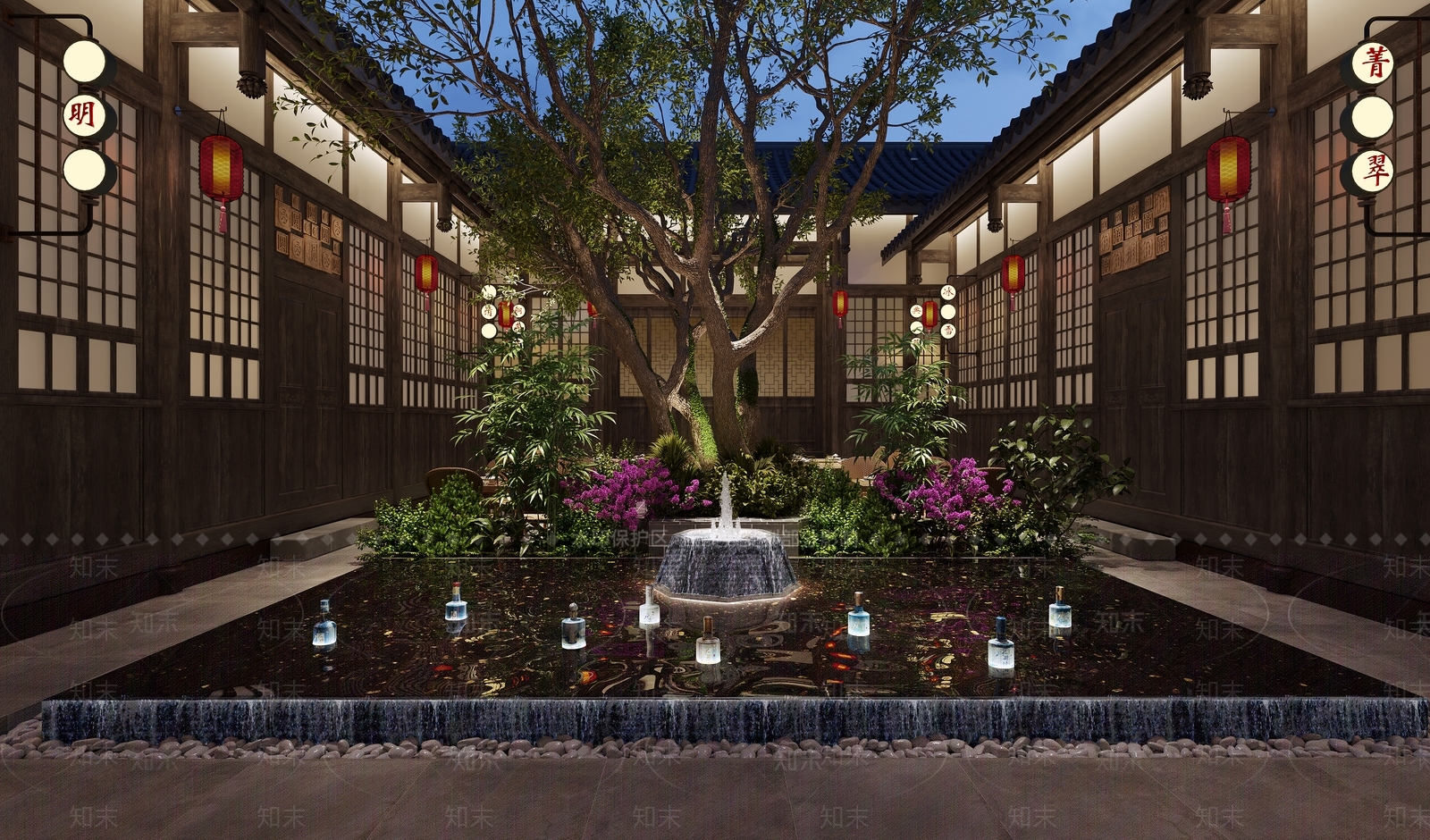 中式中餐厅3D模型下载【ID:1203877830】