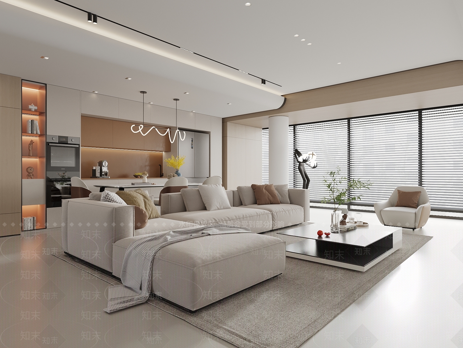 现代客餐厅3D模型下载【ID:1203953995】
