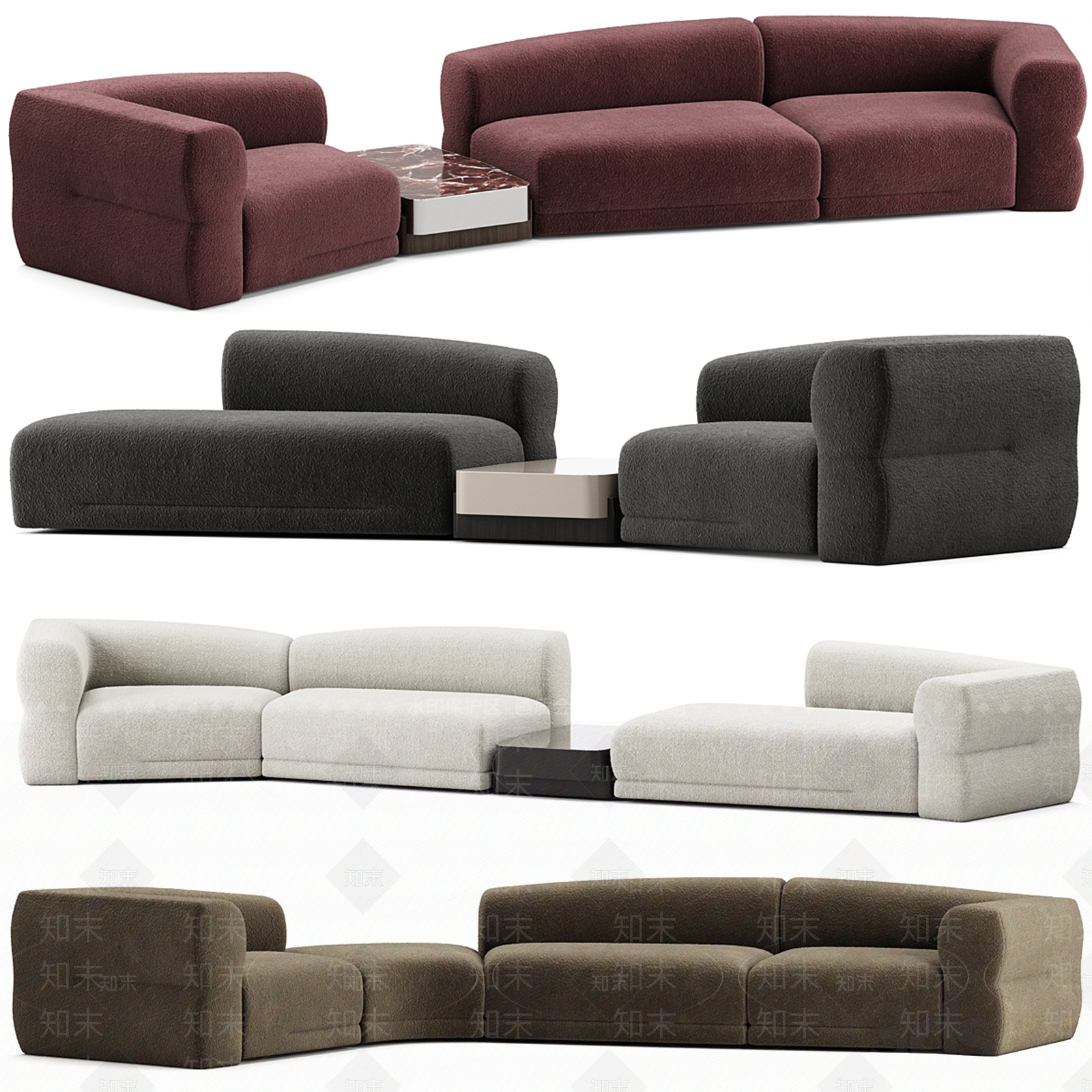 现代多人沙发3D模型下载【ID:1203881469】