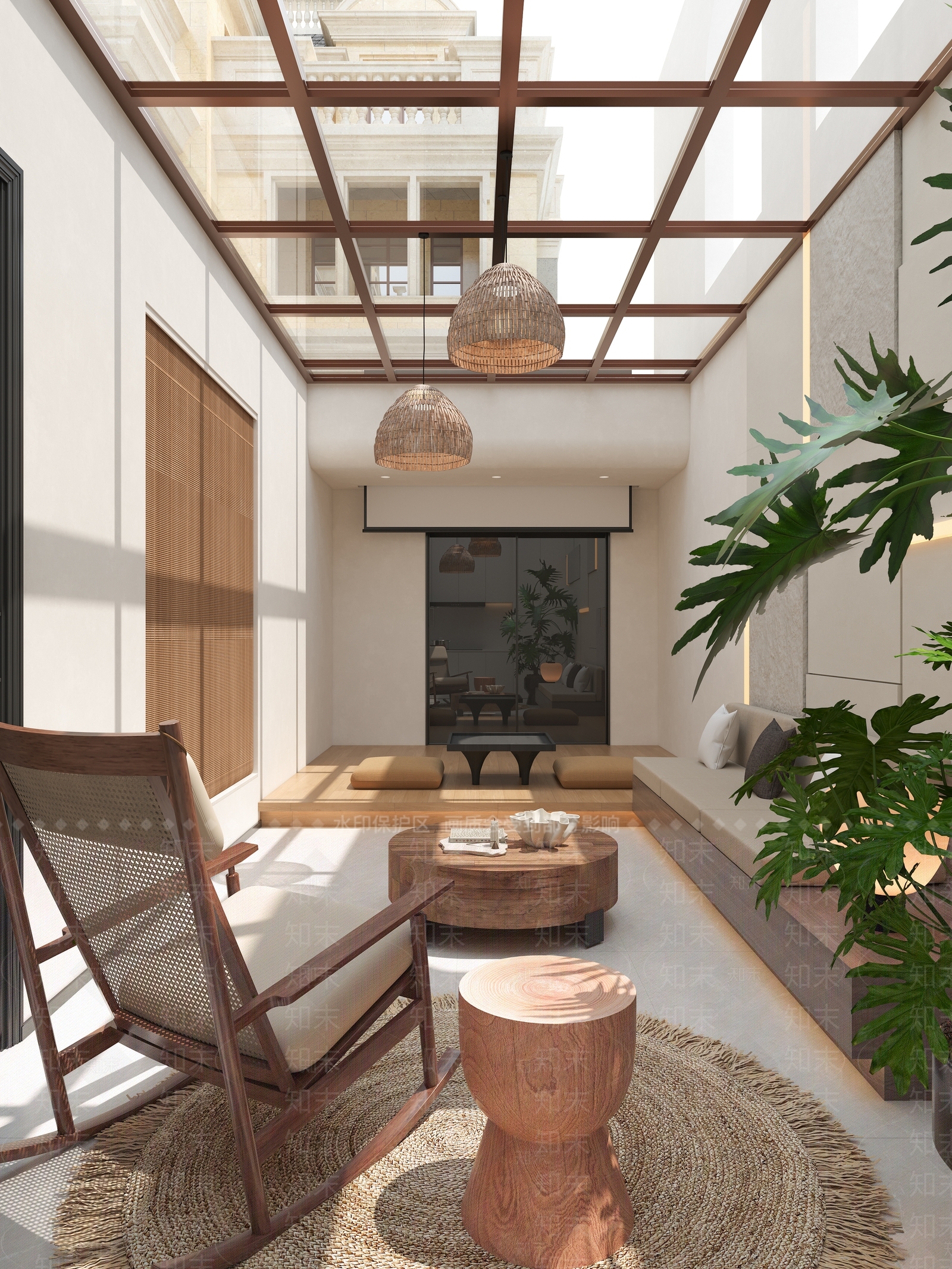 新中式复古阳台3D模型下载【ID:1203882445】