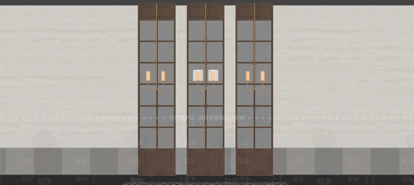 现代屏风SU模型下载【ID:1203882971】