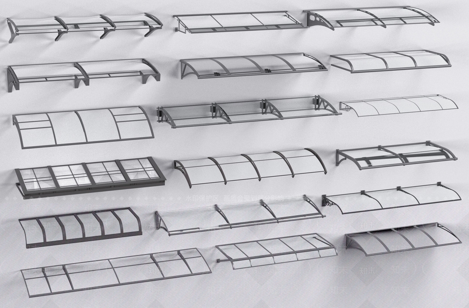 现代雨棚SU模型下载【ID:1203884159】