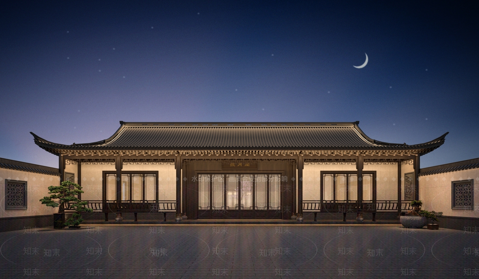 中式别墅外观3D模型下载【ID:1204103530】