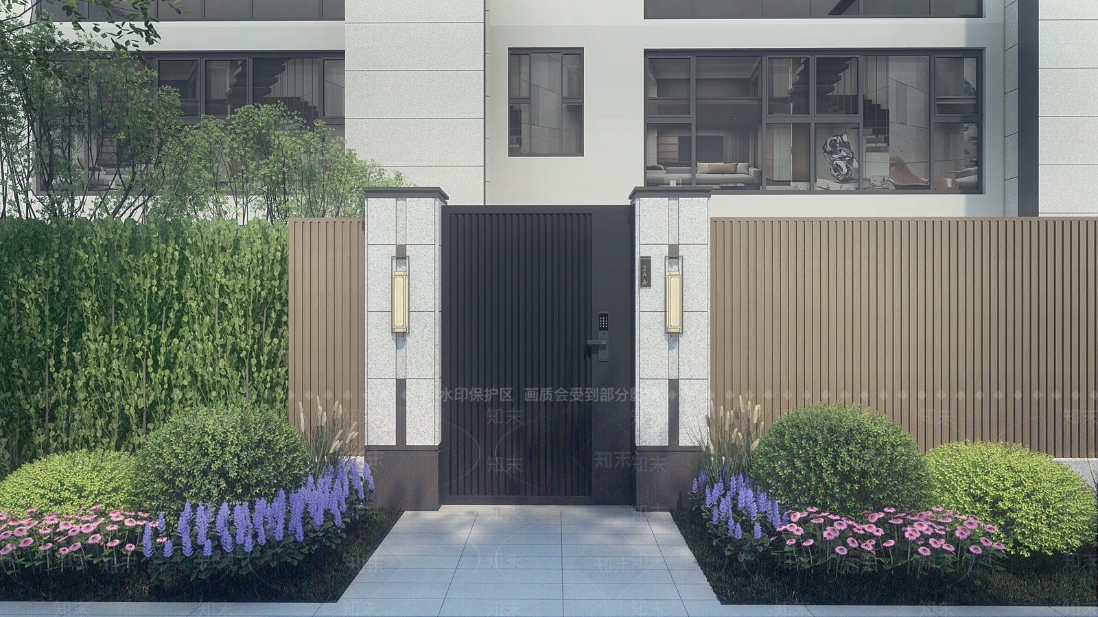 现代新中式庭院小品SU模型下载【ID:1204051839】
