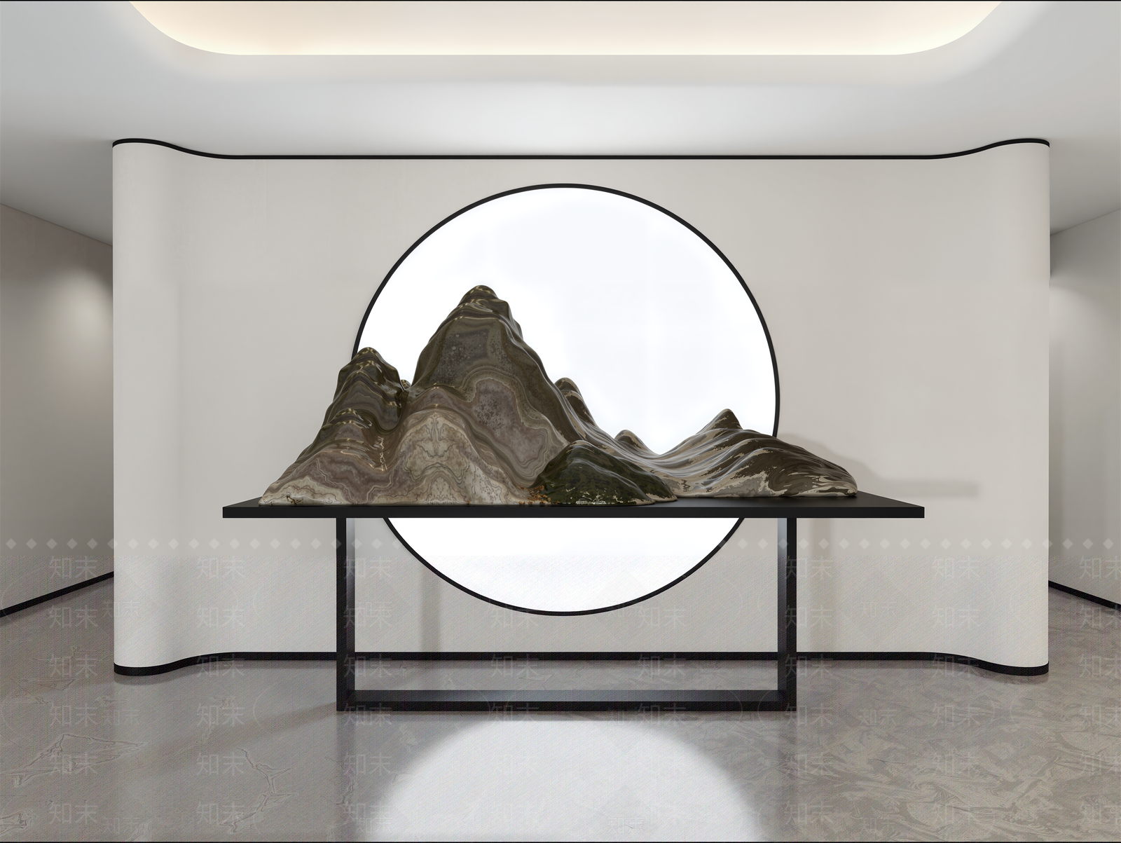 新中式中式景观雕塑3D模型下载【ID:1203886718】