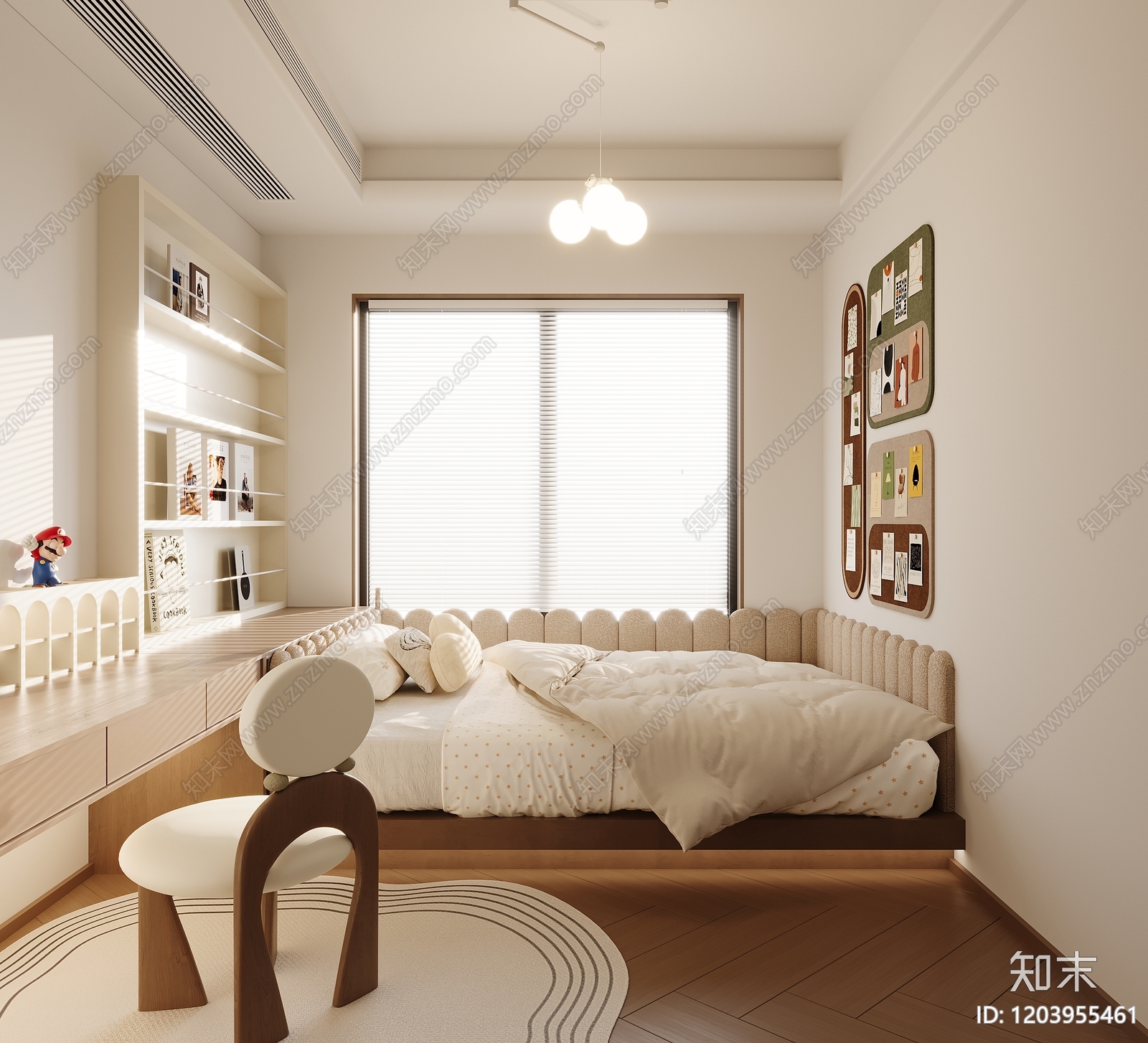 现代意式榻榻米卧室3D模型下载【ID:1203955461】