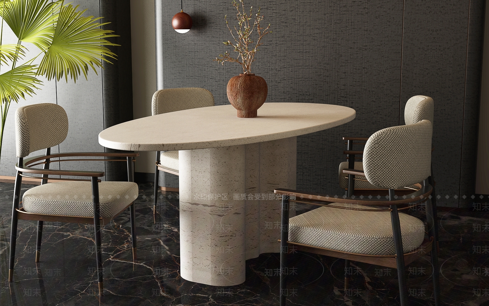 现代意式餐桌椅SU模型下载【ID:1203888276】