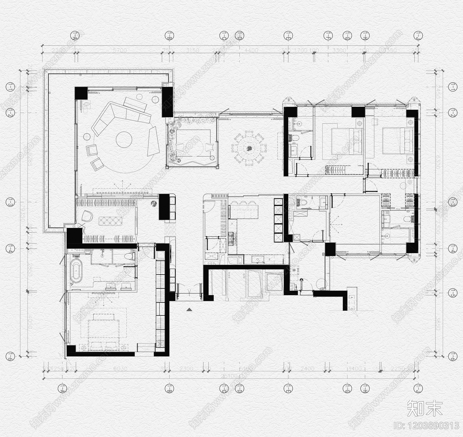 样板间施工图下载【ID:1203890313】