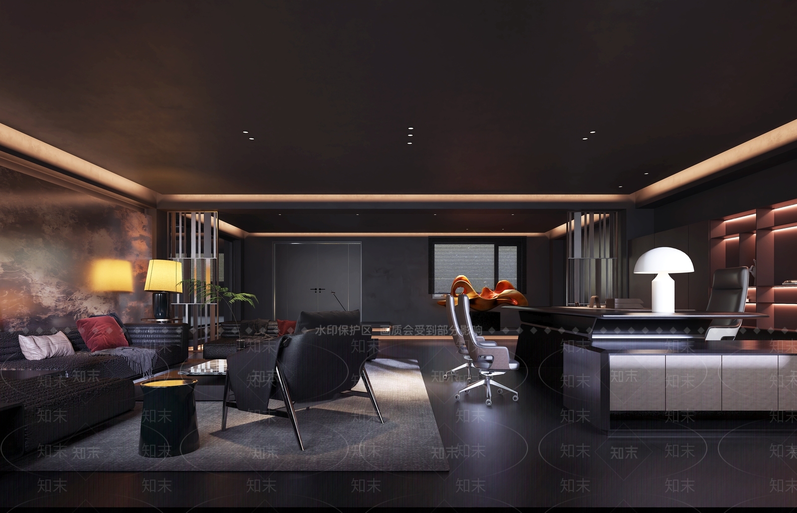 现代工业董事长办公室3D模型下载【ID:1203907952】