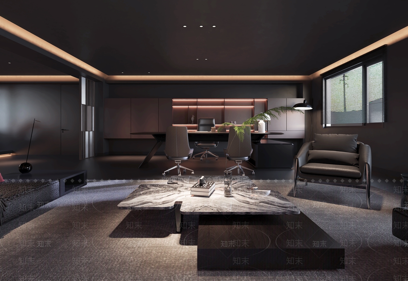 现代工业董事长办公室3D模型下载【ID:1203907952】