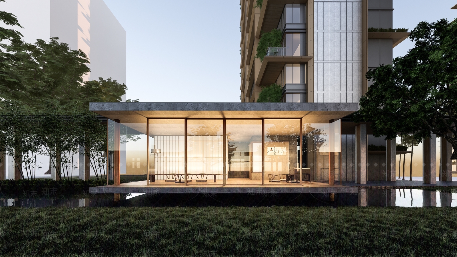 现代小区建筑SU模型下载【ID:1203891085】