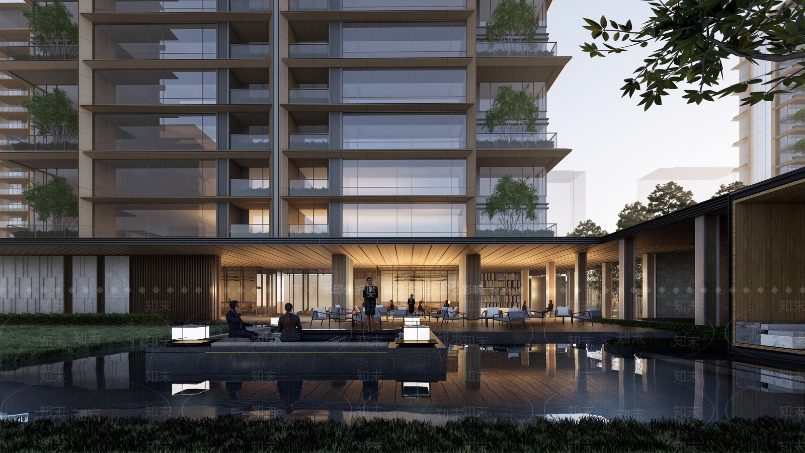 现代小区建筑SU模型下载【ID:1203891145】