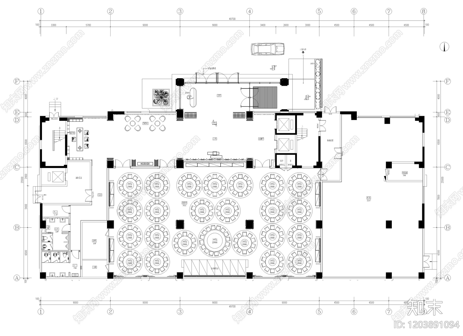 酒店宴会厅施工图下载【ID:1203891094】