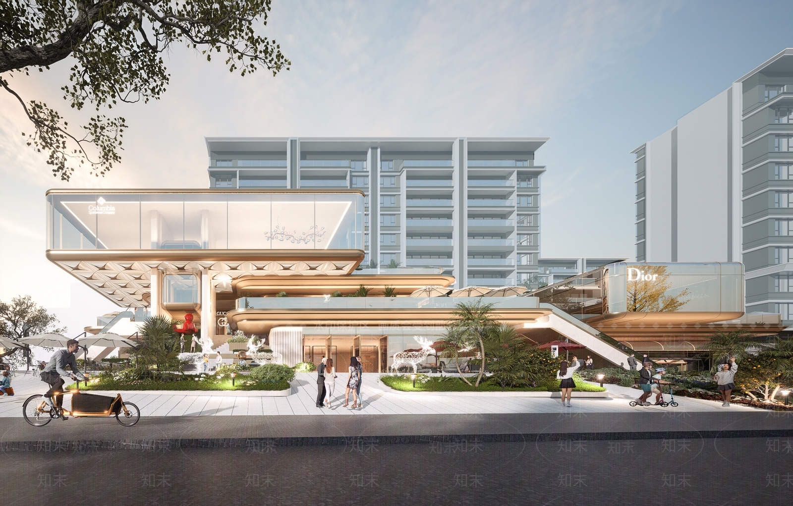 现代商业街SU模型下载【ID:1203958762】